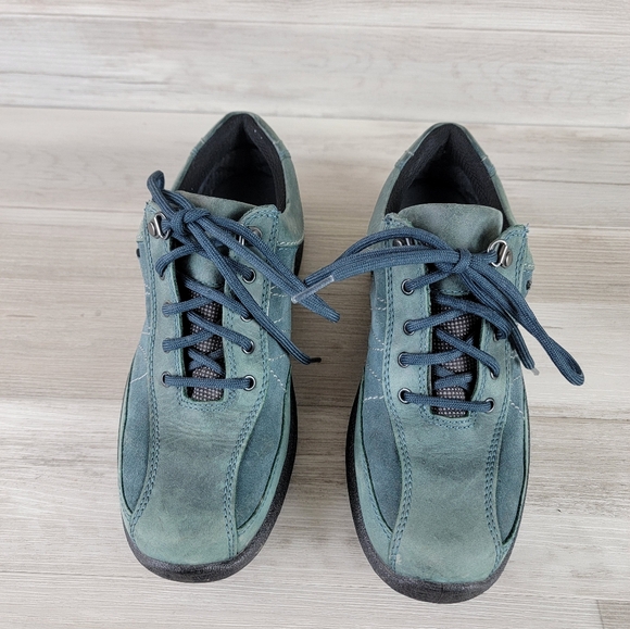 Hotter Goretex Blue Green Suede Leather Lace-Up Shoes Women's 8 - Picture 3 of 16